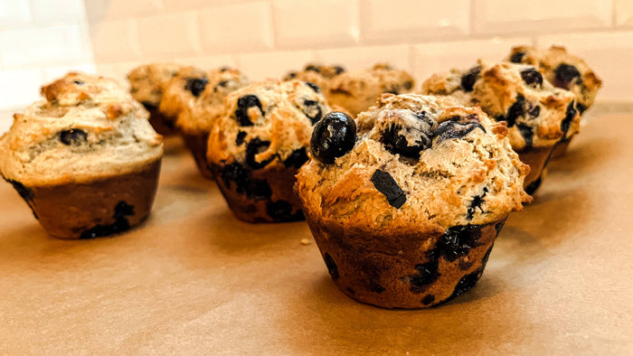 High Fiber Blueberry Breakfast Muffins